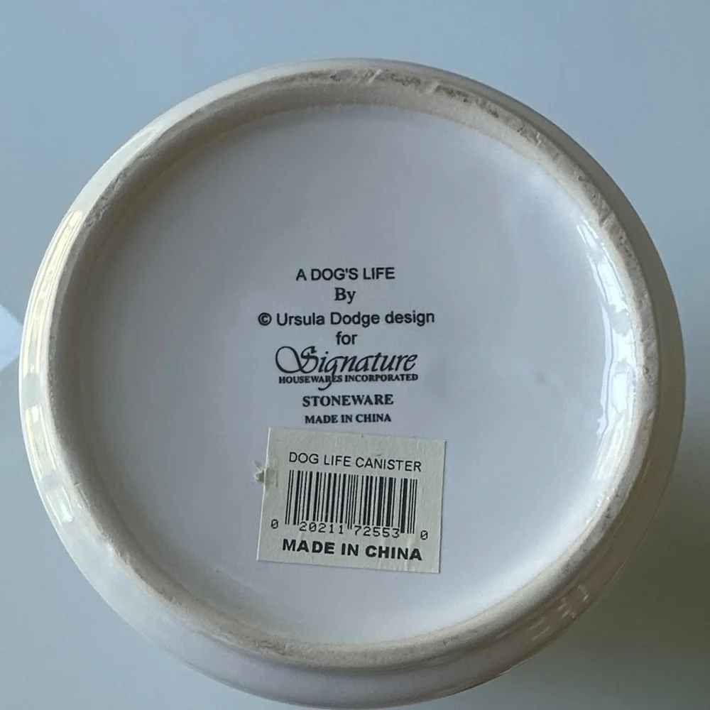A Dog's Life by Ursula Dodge Design Ceramic Dog Food or Treat Container